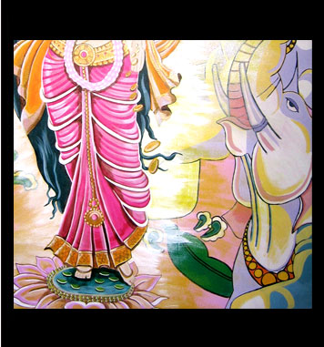 Lakshmi mural detail